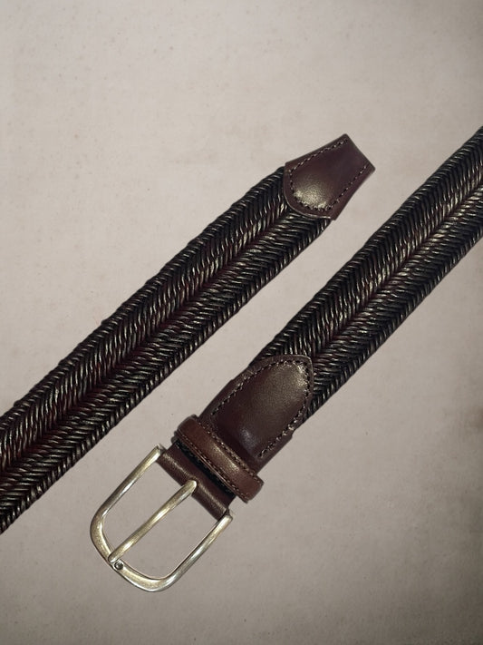 Brown Leather Belt Interwined