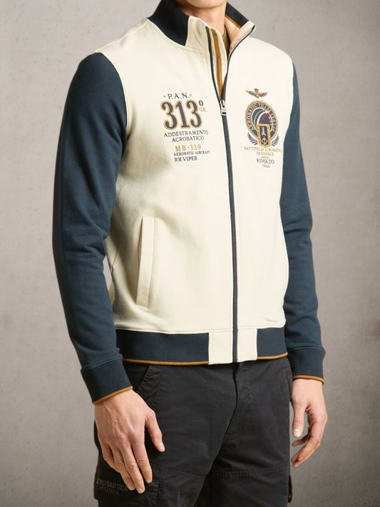 Frecce Tricolori Embroidered Sweatshirt  Ice/Navy