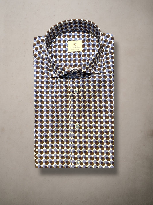 Sky Blue and Brown DropsShirt