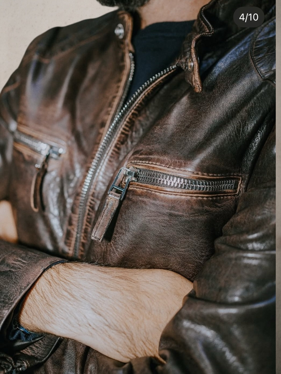 Bad Boy  Brown leather Jacket