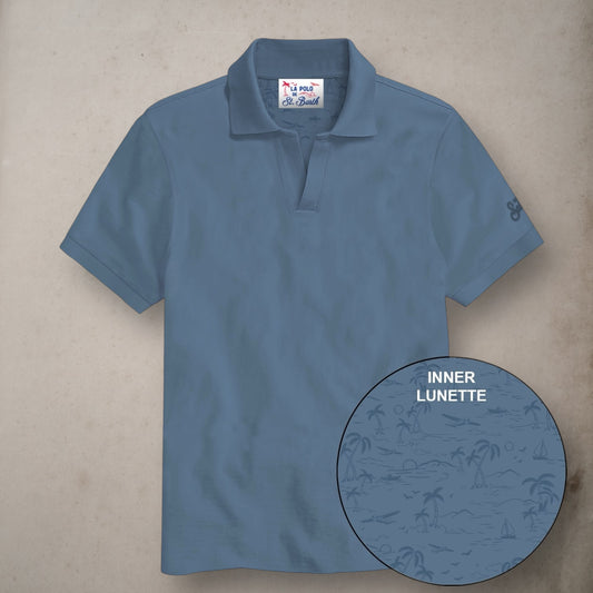 Cotton Piquet Polo Dusty Blue - Vaturi