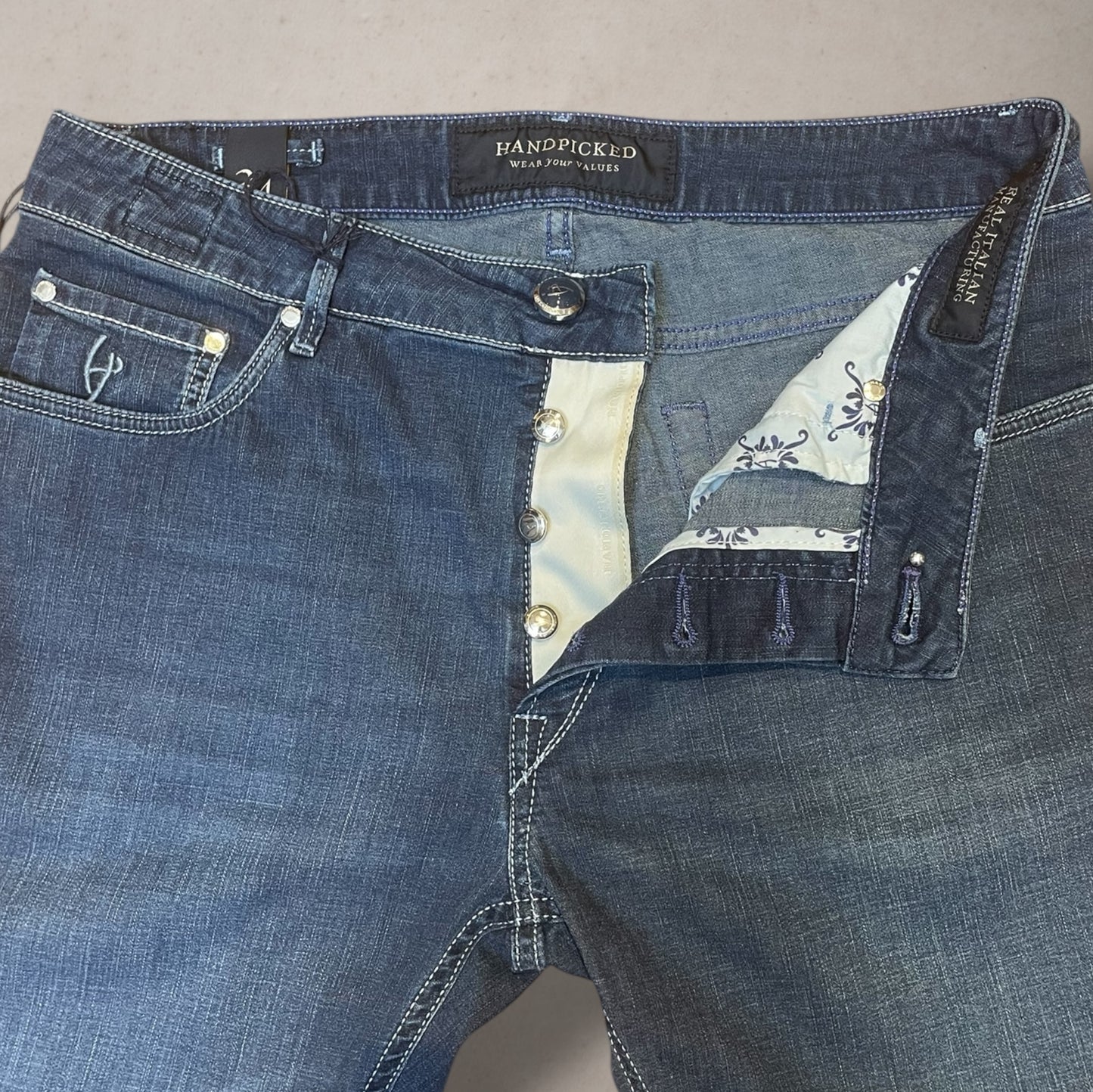 Jeans Orvieto Pony Label blu navy medio chiaro selezionati a mano