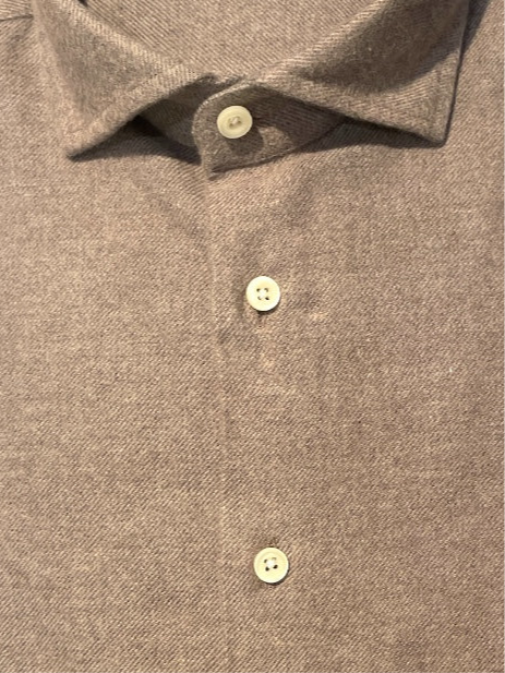 Warm Cotton and Cashmere Light Brown Shirt