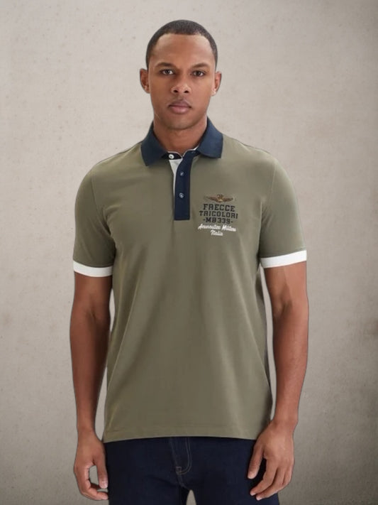Polo Shirt With Frecce Tricolori Green MB 339 - Vaturi