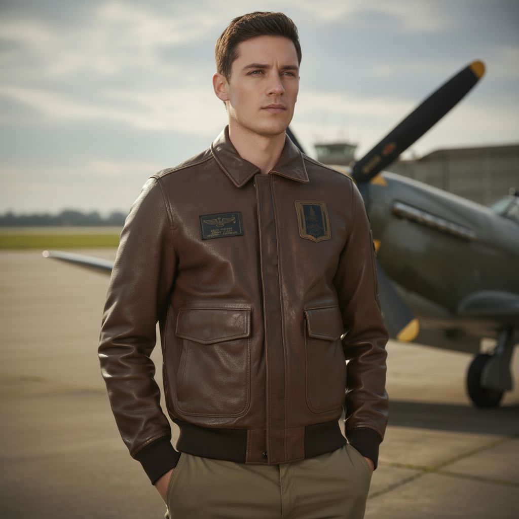 Pilot Jacket  in Pelle Lux
