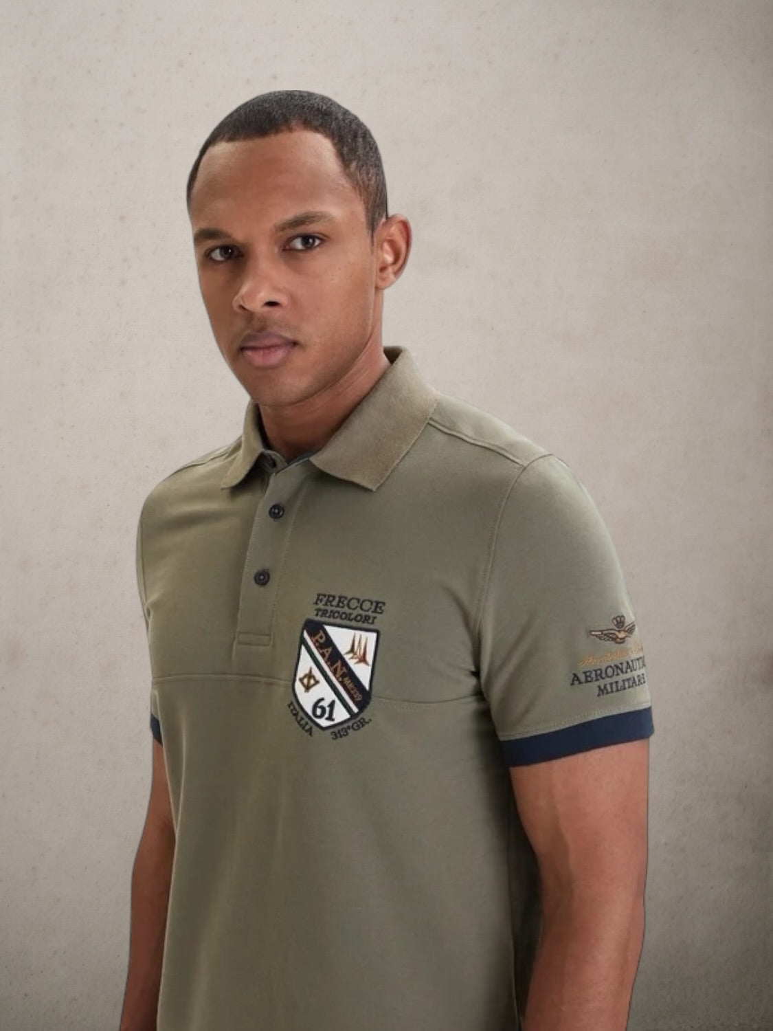 Polo Shirt With Frecce Tricolori Crest Green - Vaturi