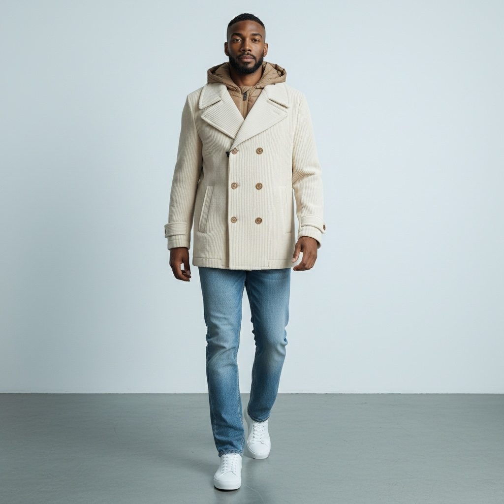 Double-breasted  Velvet Ivory Jacket