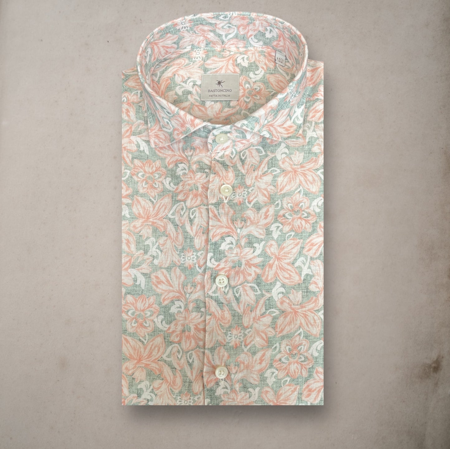 Cotton Shirt Henry Salmon - Vaturi