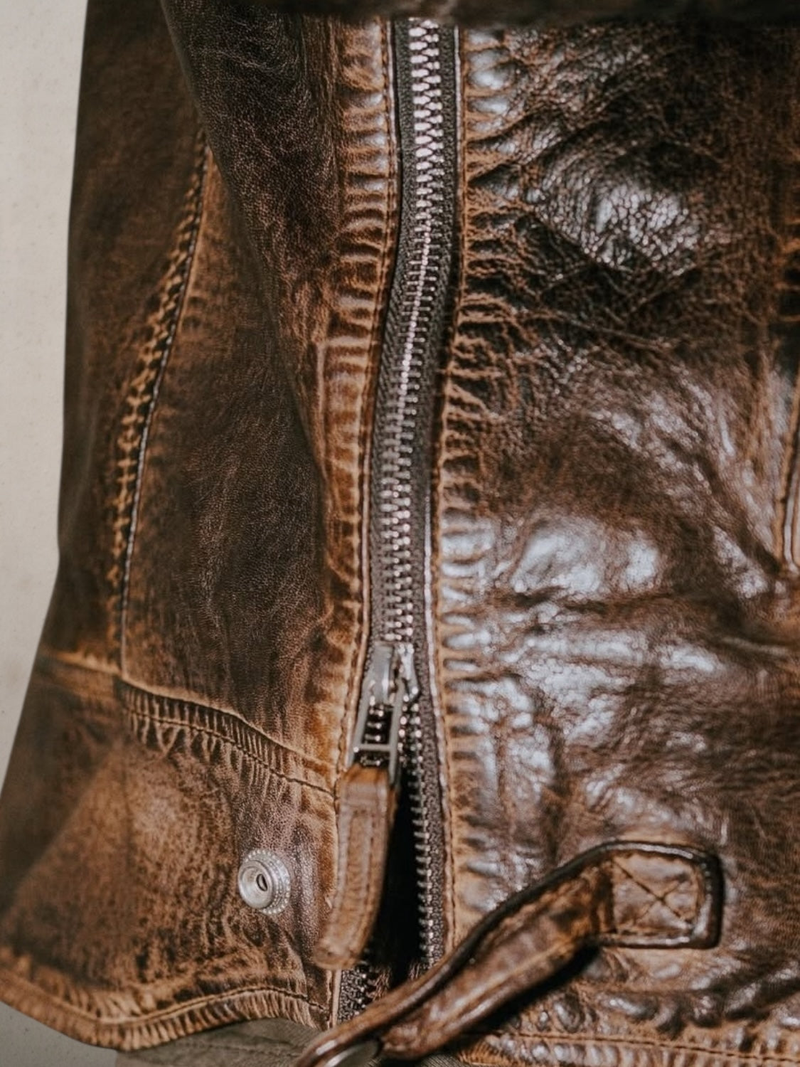 Bad Boy  Brown leather Jacket