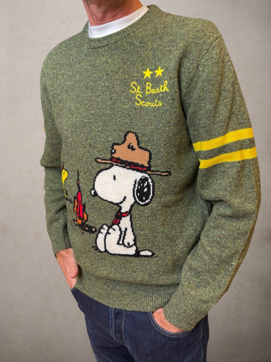 Green  Sweater  Snoopy Scout