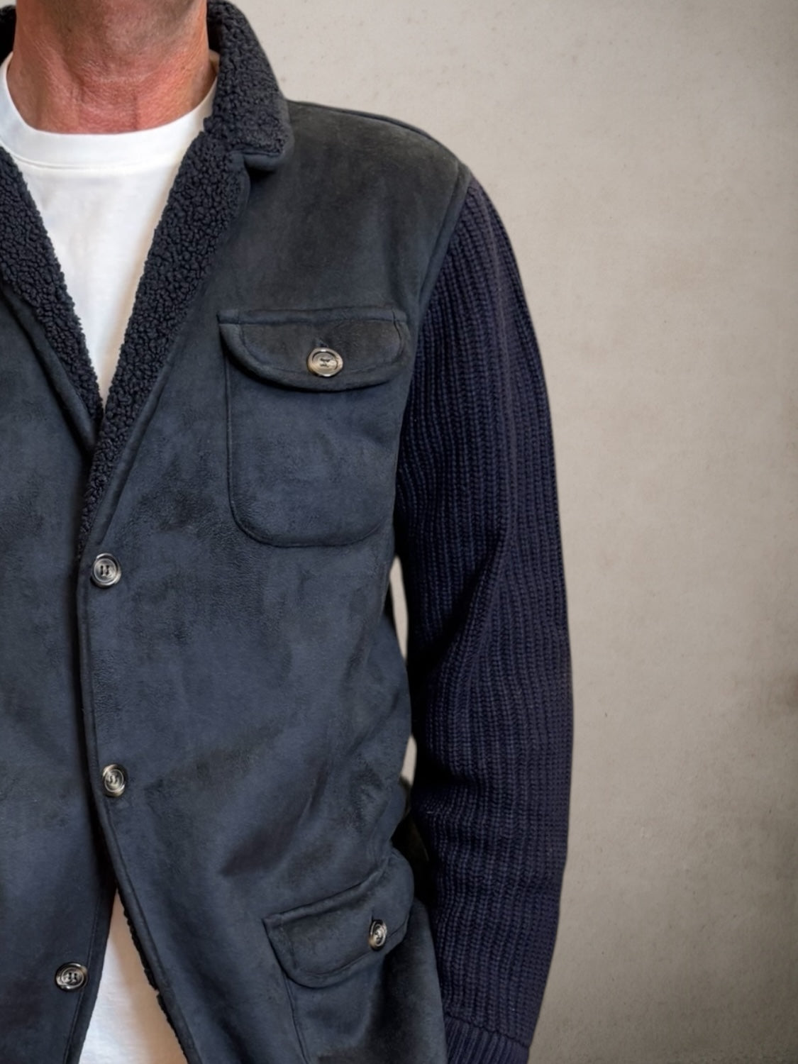4-Pocket Microfibre And Wool Jacket