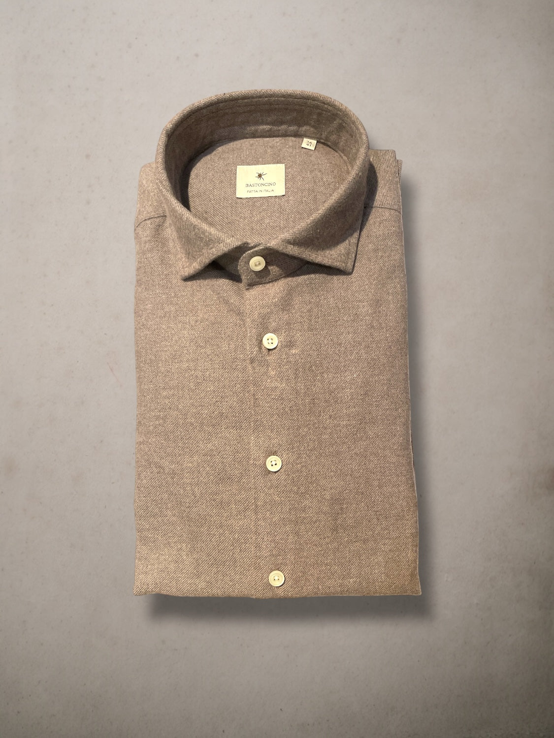 Warm Cotton and Cashmere Light Brown Shirt