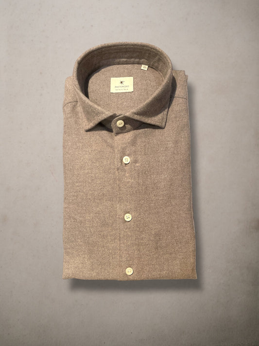 Warm Cotton and Cashmere Light Brown Shirt