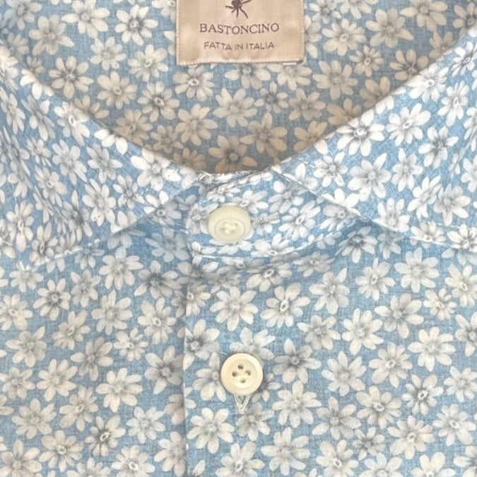Linen Shirt Daisy Sky blu - Vaturi