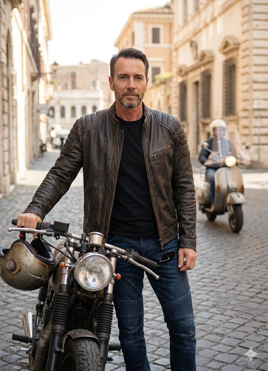 Bad Boy  Brown leather Jacket