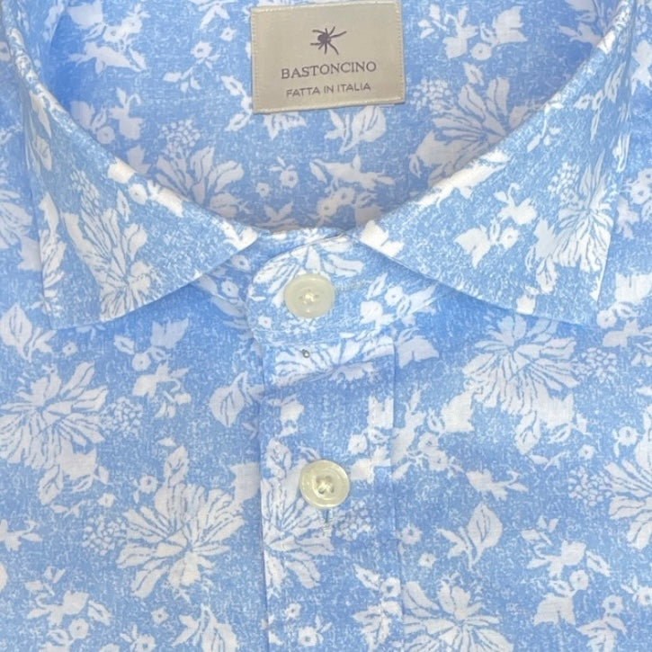 Cotton Shirt Paul Sky Blu - Vaturi
