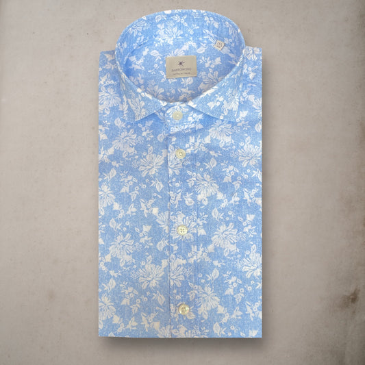 Cotton Shirt Paul Sky Blu - Vaturi
