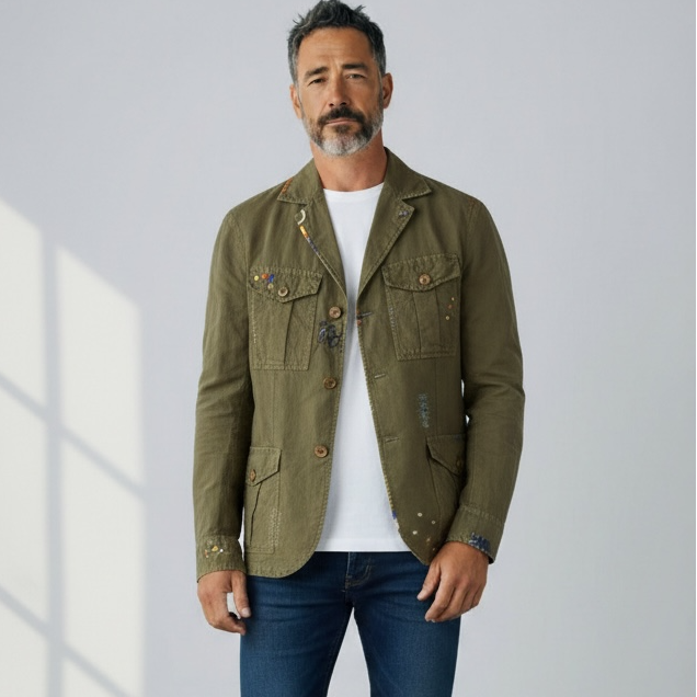 Jacket  Micro Flowers Green