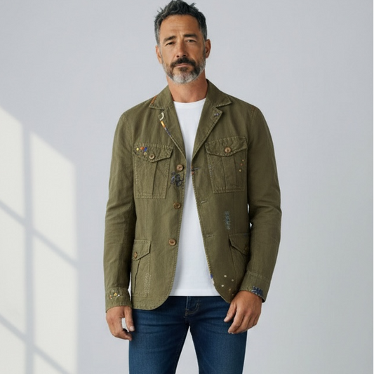 Jacket  Micro Flowers Green