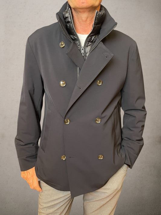 Double-breasted Jacket Padded With Light Down