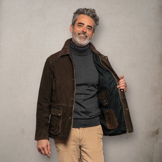 Balmoral Brown Leather Jacket - Vaturi