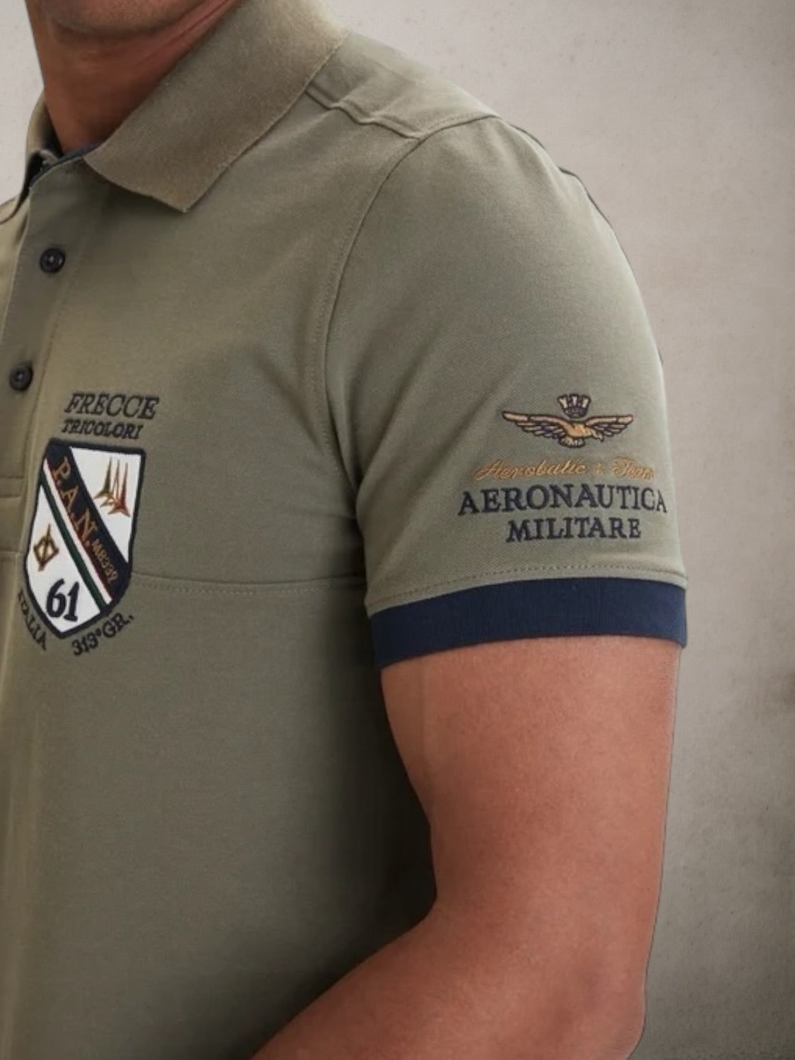 Polo Shirt With Frecce Tricolori Crest Green - Vaturi