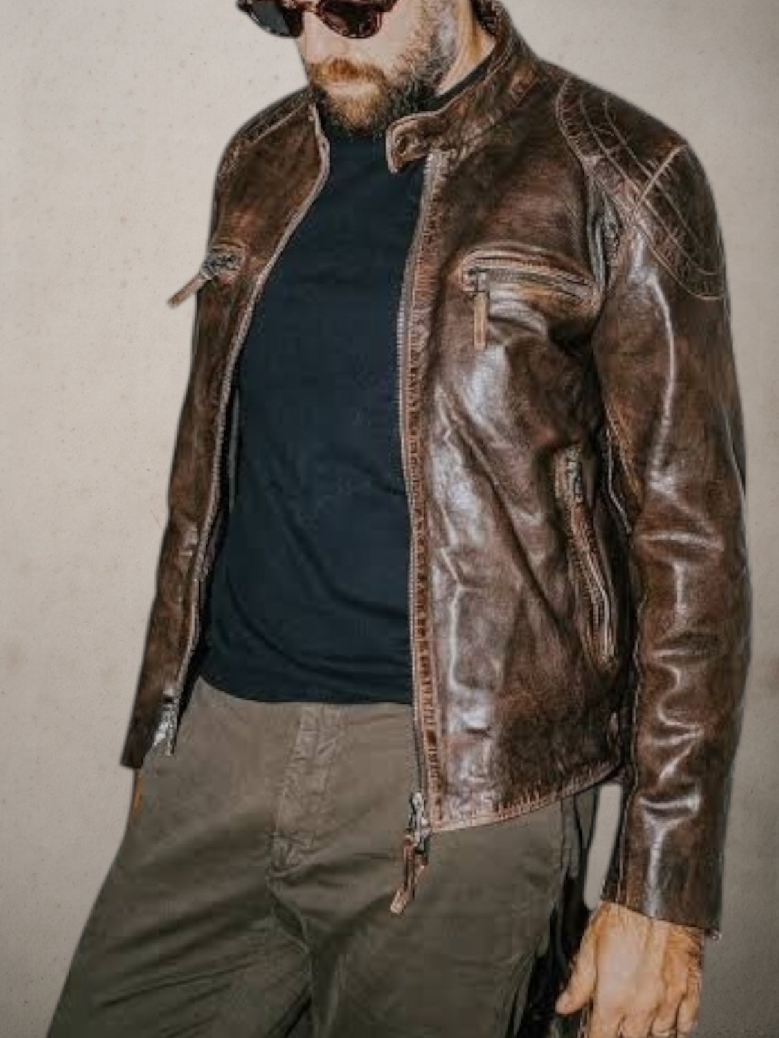 Bad Boy  Brown leather Jacket