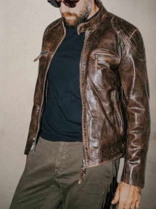 Bad Boy  Brown leather Jacket