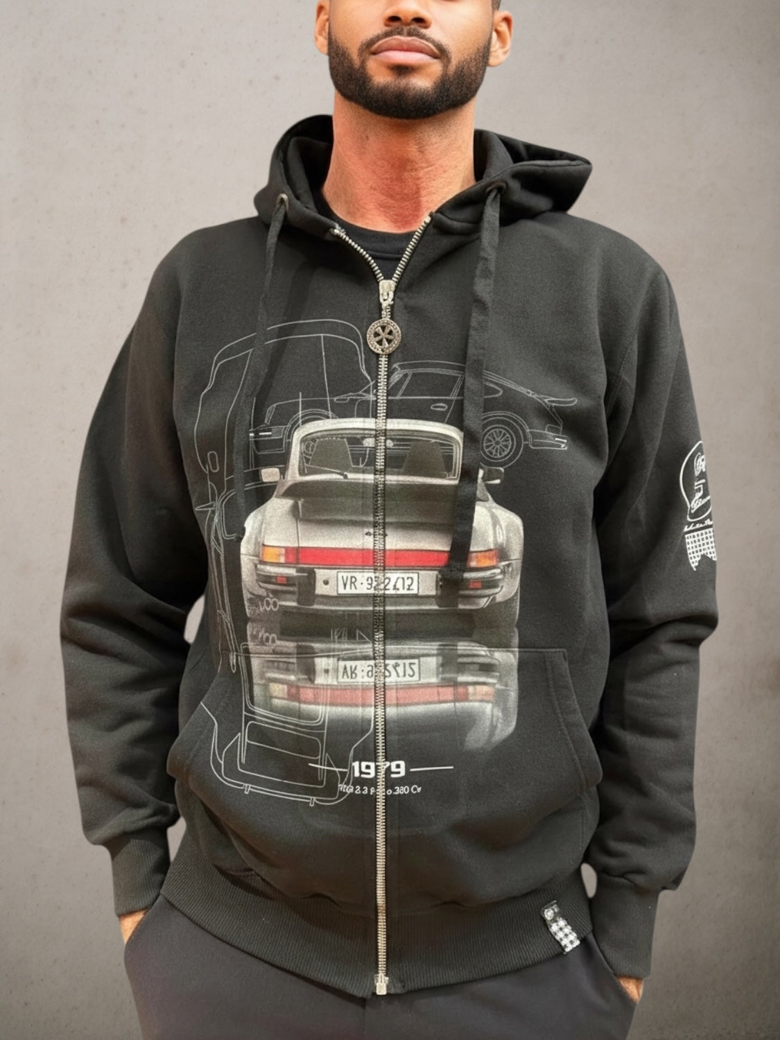 Sweatshirt  Black Carrera  Silver