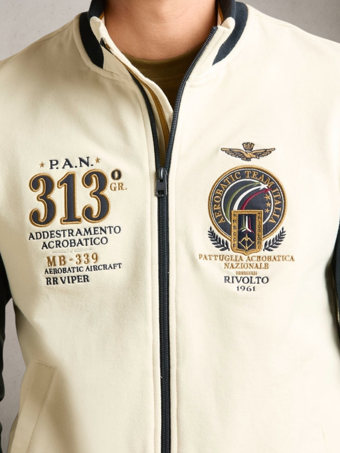 Frecce Tricolori Embroidered Sweatshirt  Ice/Navy