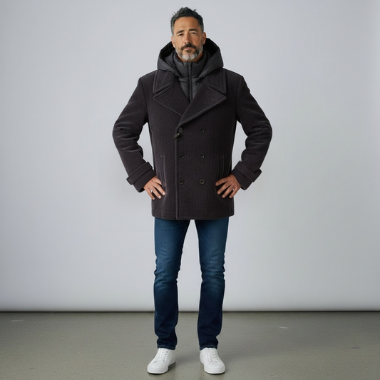 Double-breasted  Velvet Navy Jacket