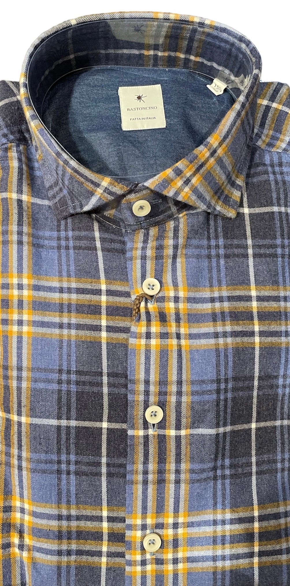 Shirt  Madras Yellow Navy Bastoncino