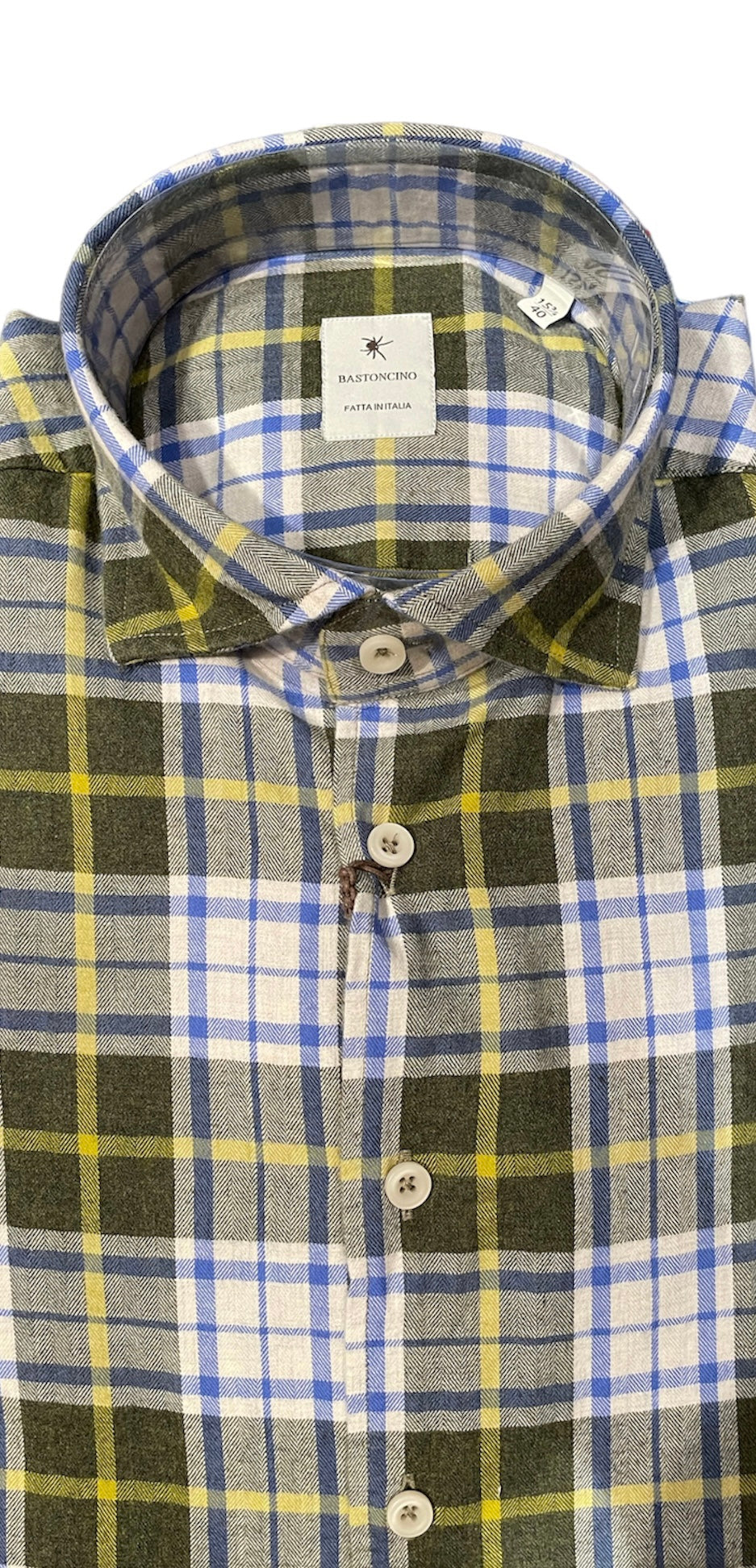 Shirt  Madras Yellow Green Bastoncino