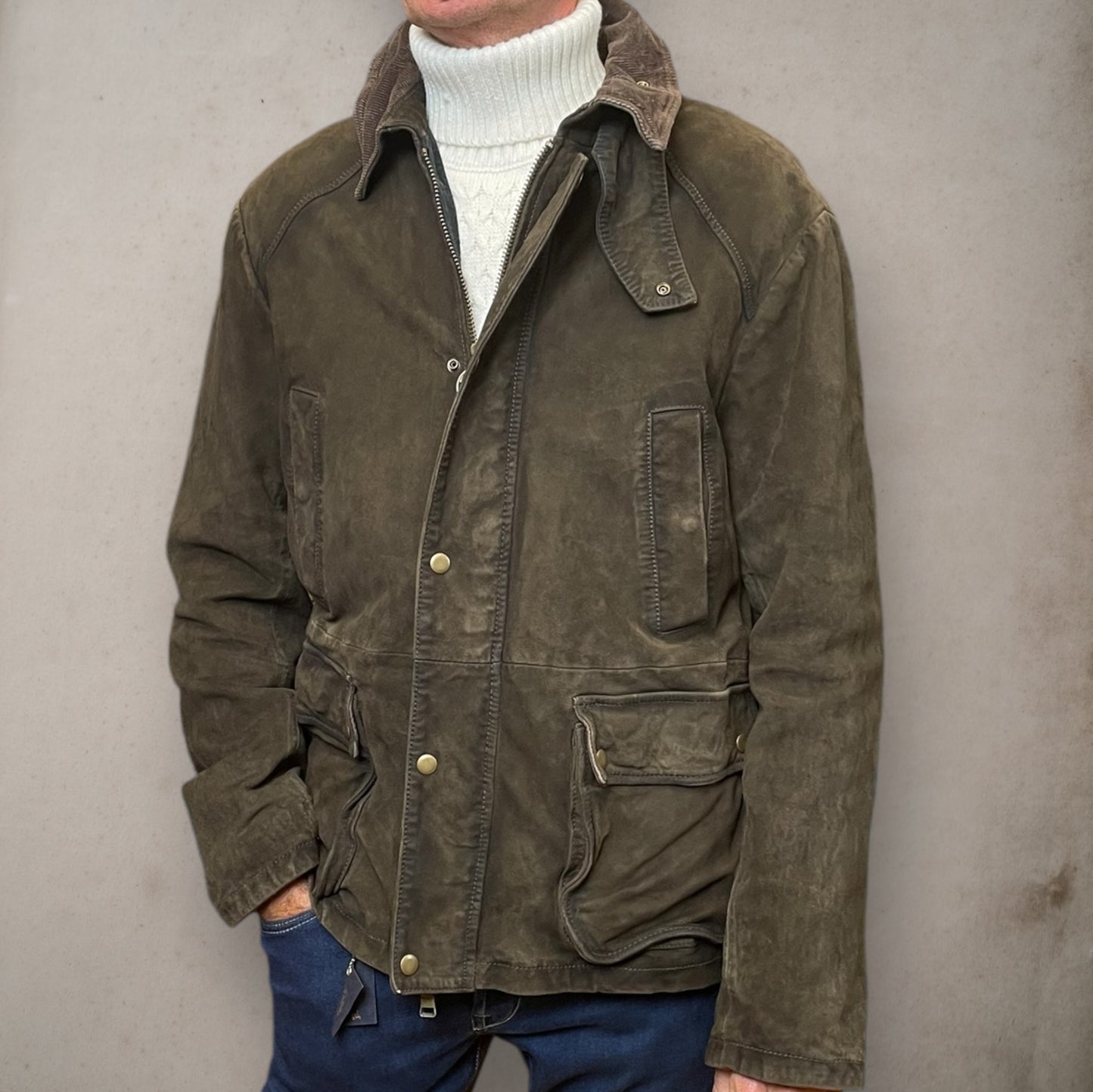 Balmoral Olive Green Leather Jacket