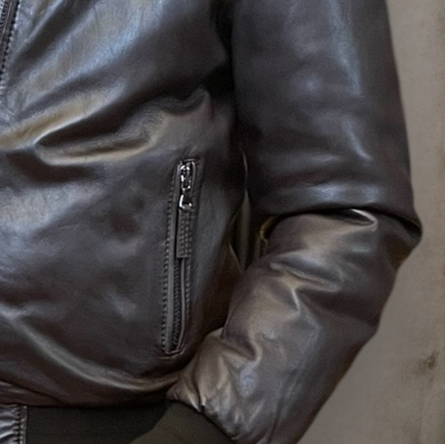 Brown Leather Reversible Jacket