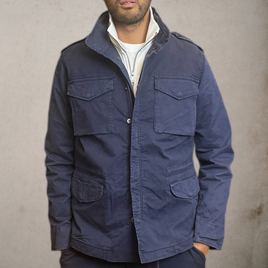 Field Jacket  in cotone blu scuro