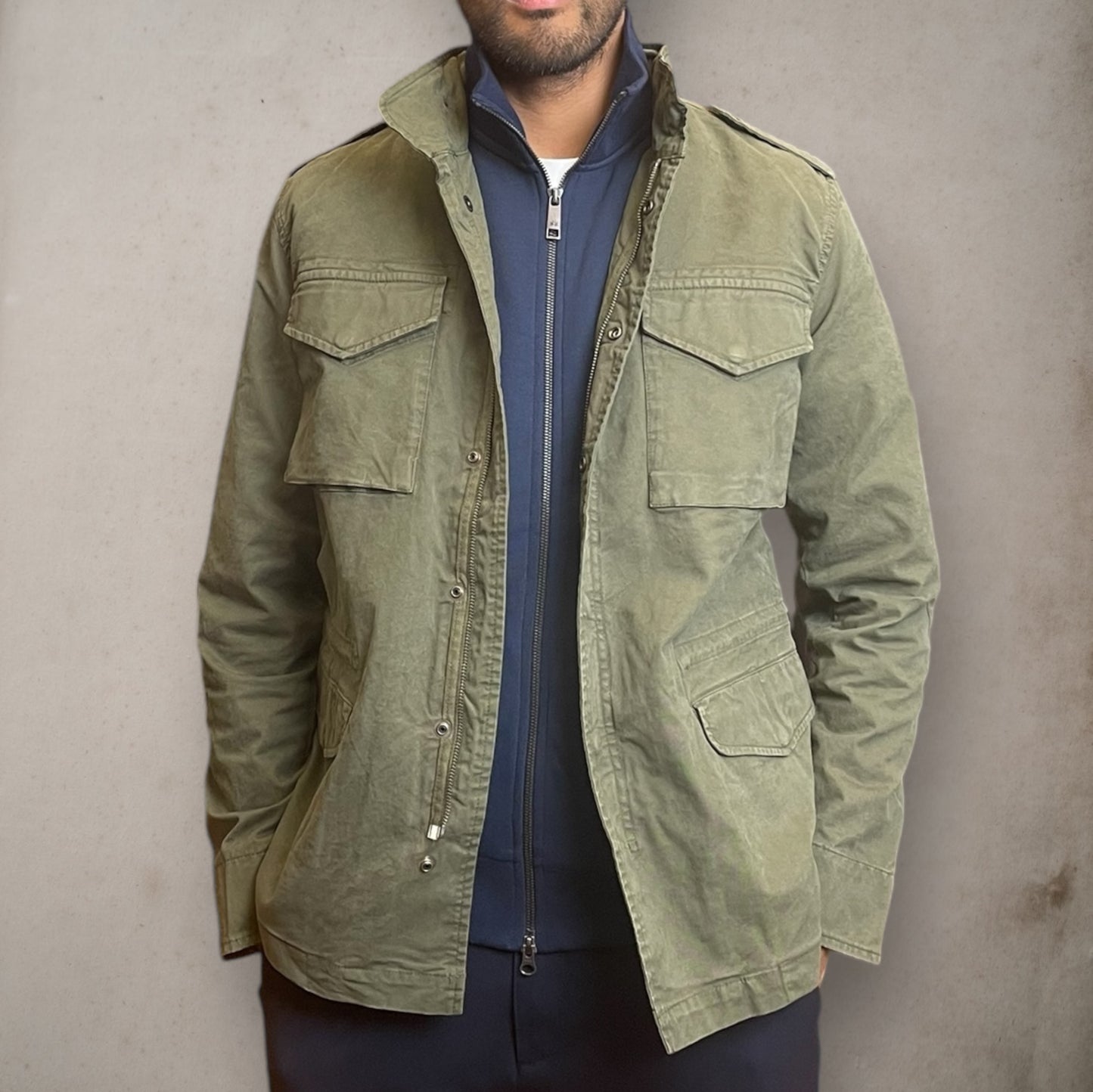 Field Jacket  in cotone Verde