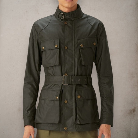 Trialmaster Jacket Waxed Cotton Olive Green