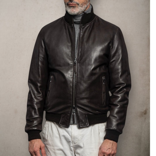 Derek Plongeèe Leather Black Reversible Jacket