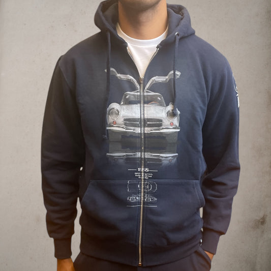 Sweatshirt Zip Mercedes Navy