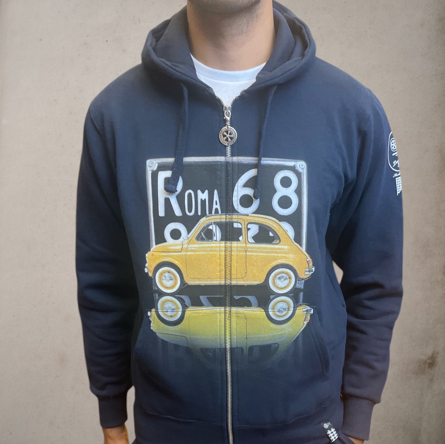 Felpa Zip 500 Targa Roma Blu Navy 