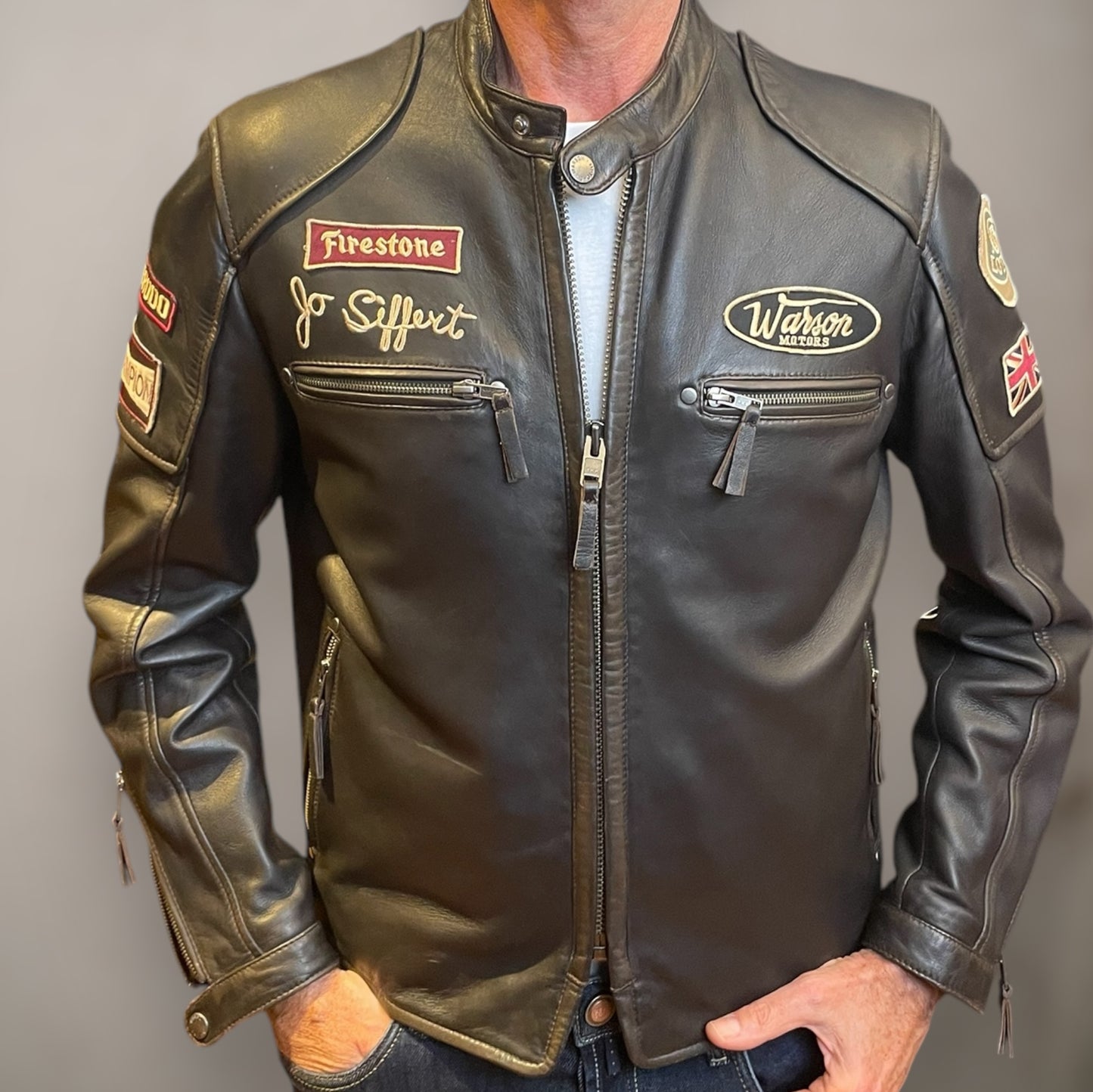 Dark Brown Biker Patches