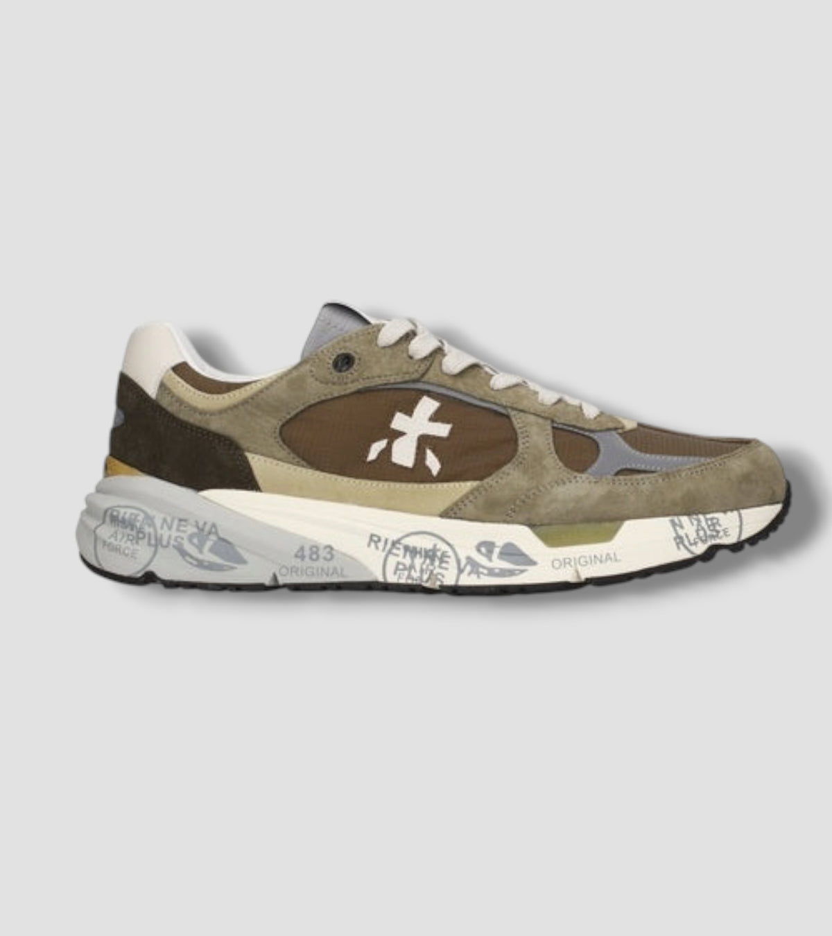 Sneakers Mase25  8423 Sage Green and Brown