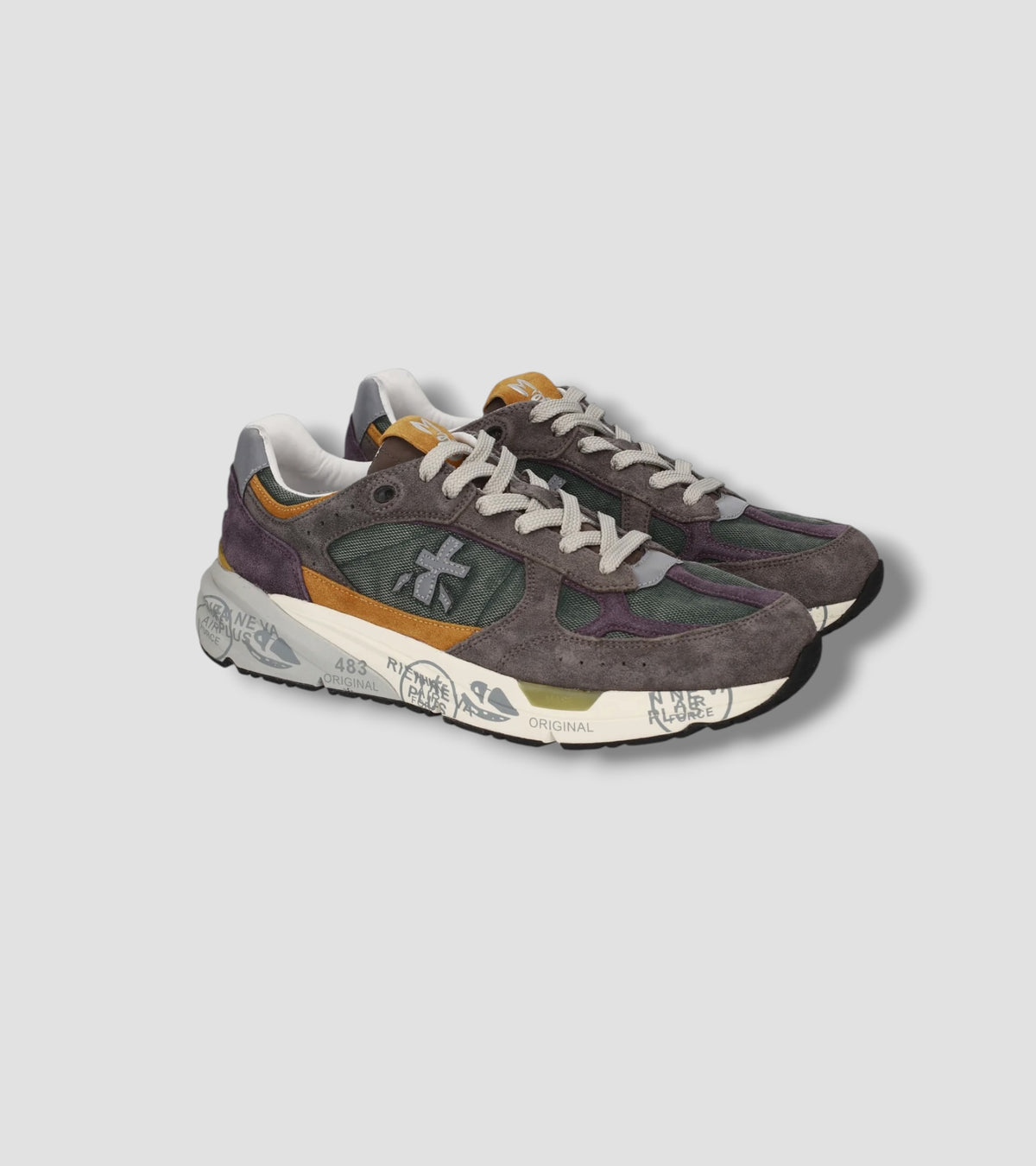 Sneakers Mase25  8422 olive Grey and Ochre
