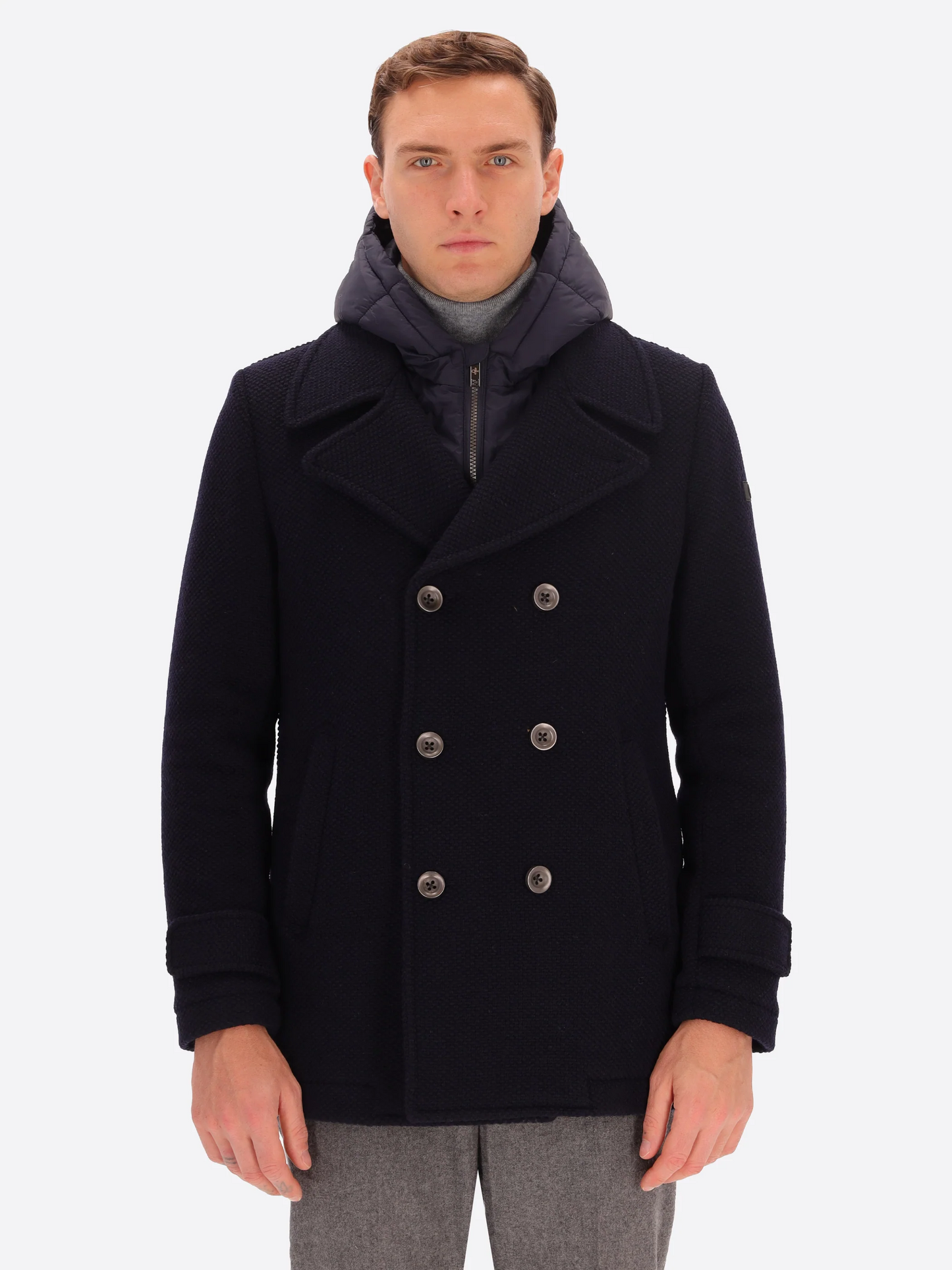Double-breasted  Wool Piquet   Navy