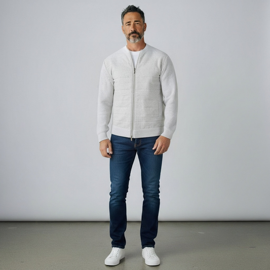 Giacca in maglia grigio chiaro