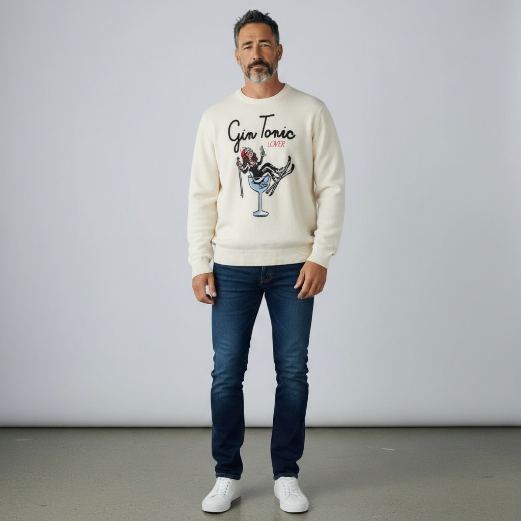 Crewneck Milk Gin Girl Glass - Vaturi