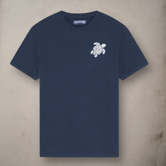 T-Shirt Embroidered Turtle Navy
