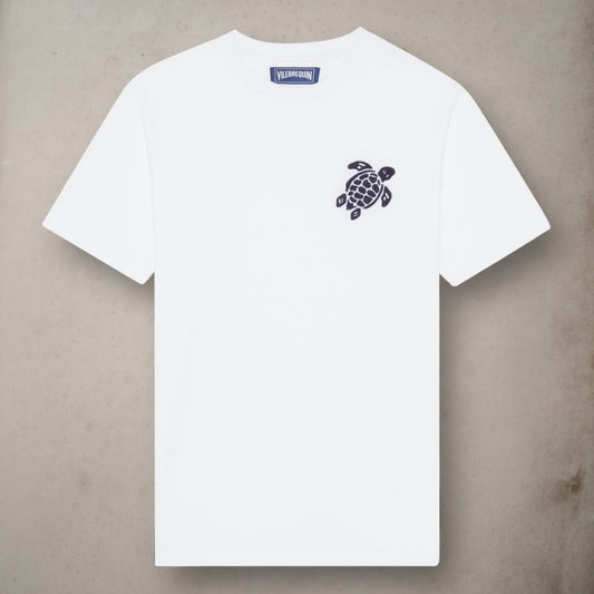 T-Shirt Embroidered Turtle White