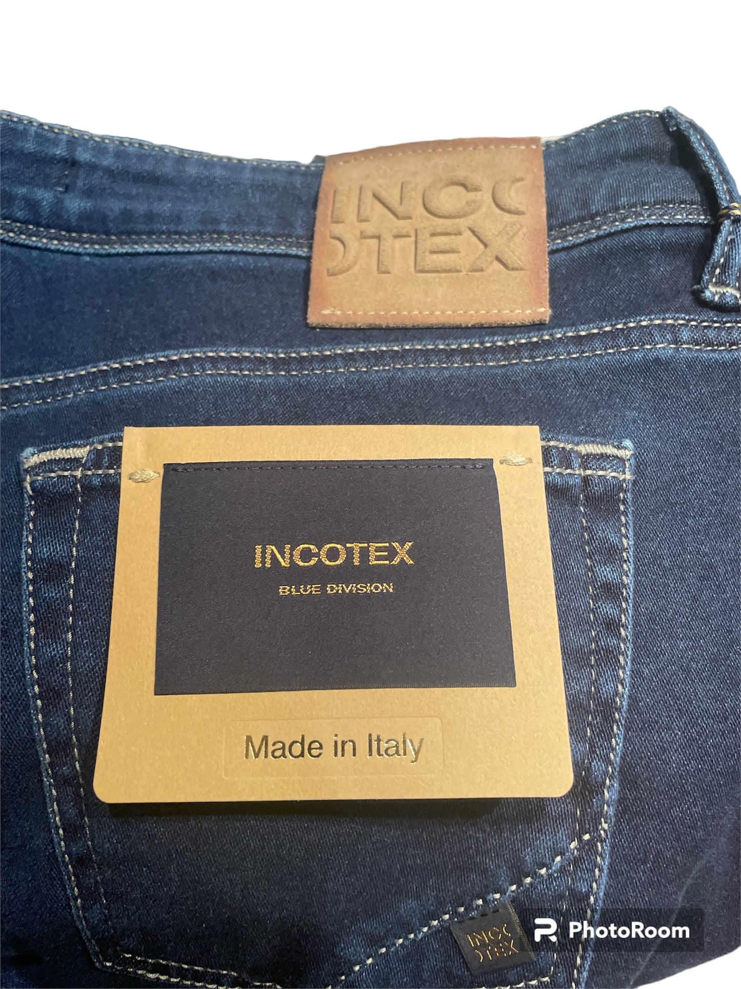 Jeans Incotex  Ink Dark Navy Beige Label